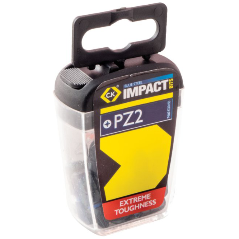 CK Tools Blue Steel Impact Screwdriver Bit - PZ2 Pack of 10
