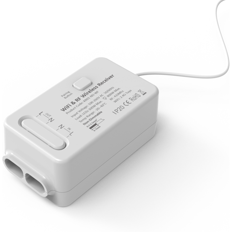 CUL-40039 - 1 Channel Smart WIFI & RF Kinetic Switch Reciever In White