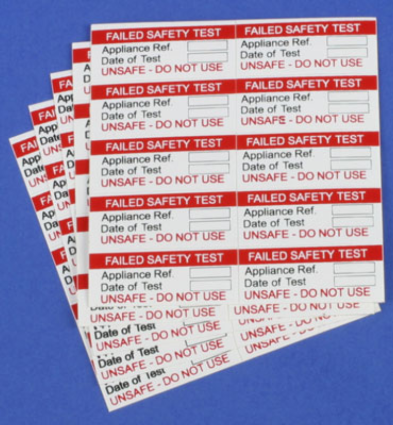 Ind Signs IS2050SA Fail Test Label Pk=50