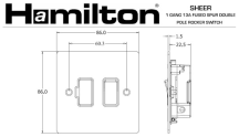 Hamilton Sheer Satin Stainless 1 Gang 13A Double Pole Fused Spur with Satin Stainless Inserts + Black Surround