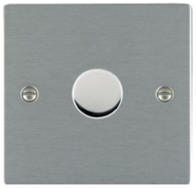 Hamilton Sheer Satin Stainless 1 Gang 600W 2 Way Leading Edge Push On/Off Resitive Dimmer