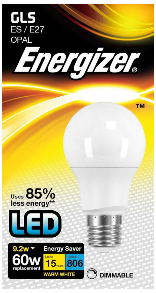 Energizer Lamp S9423 LED GLS E27 9.2W 2700K