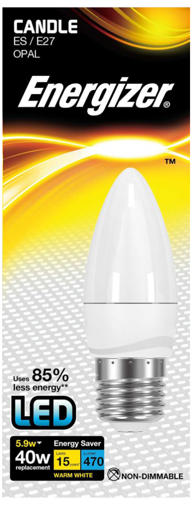 Energizer Lamp S8880 LED Candle E27 5.9W 2700K