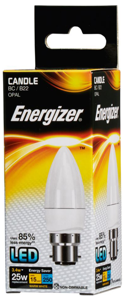 Energizer Lamp S8843 LED Candle B22 3.4W 2700K