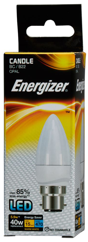 Energizer Lamp S8850 LED Candle B22 5.9W 2700K