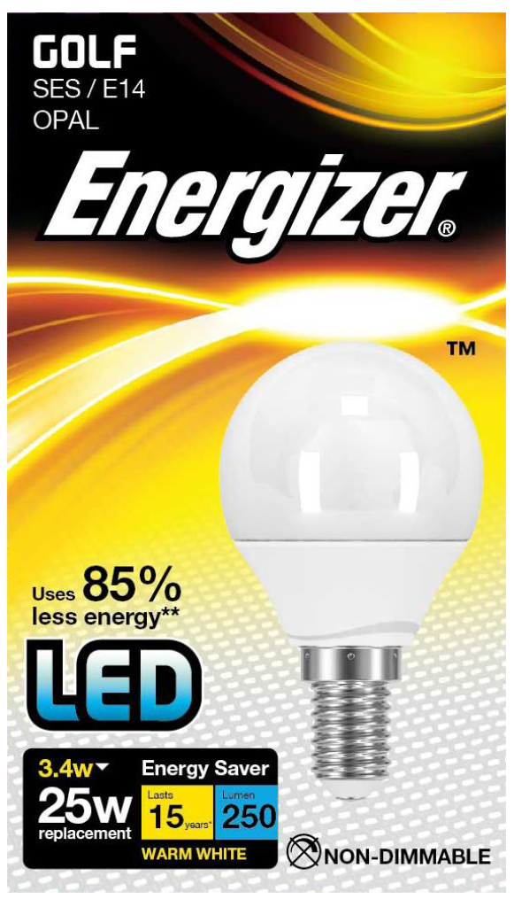 Energizer Lamp S8837 LED Golf Ball E14 3.4W 2700K