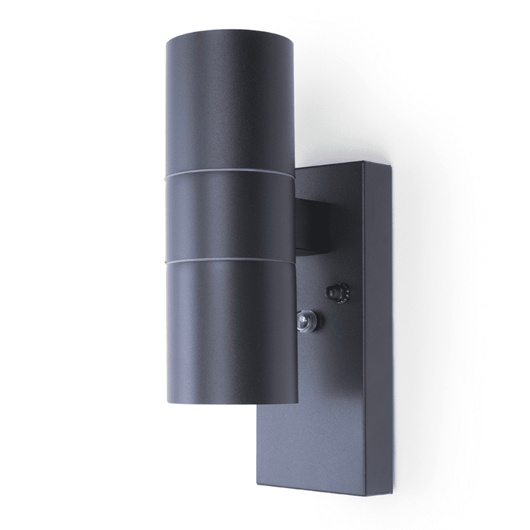 HISPEC CORAL UP/DOWN WALL LIGHT WITH PHOTOCELL SENSOR ANTHRACITE GREY