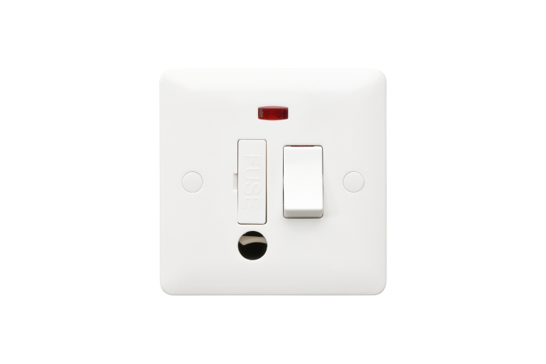 MK Base MB1070WHI 13A Double Pole Switched Connection Unit Flex Outlet + Neon