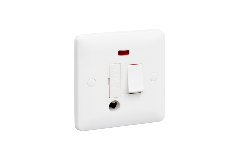 MK Base MB1070WHI 13A Double Pole Switched Connection Unit Flex Outlet + Neon
