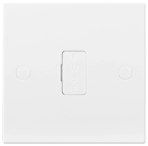 BG White Square Edge 13 Amp Unswitched & Fused Connection Unit