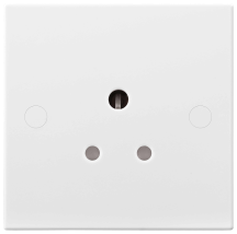 BG White Square Edge 1 Gang 5 Amp Unswitched Socket