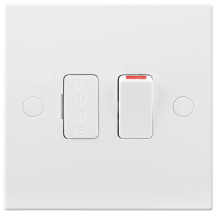 BG White Square Edge 13 Amp Switched & Fused Connection Unit