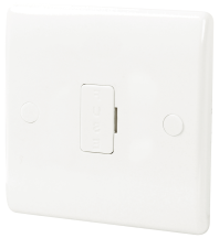 BG White Round Edge 13 Amp Unswitched & Fused Connection Unit