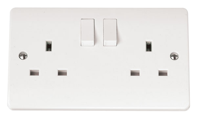 Click CMA036 Socket 2 Gang Switched 13A White