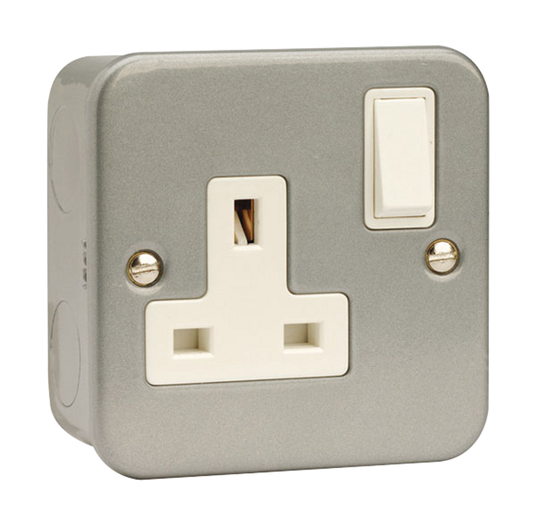 Switched Socket 13A 1 Gang Metal Clad