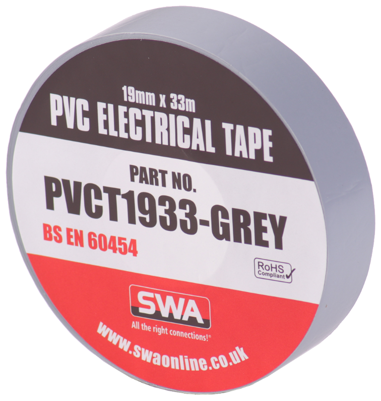PVC Electrical Insulation Tape 19mm x 33m Grey