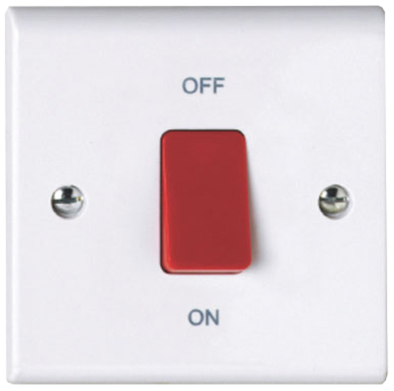 Deta S1300 45A Double Pole Red Switch