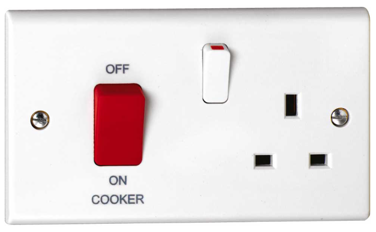 Deta S1302P 45A Cooker Control Unit with Neon Red Switch