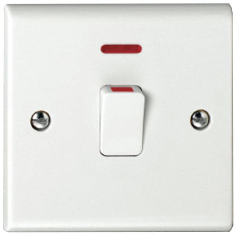Deta S1391 20A Double Pole Switch with Neon