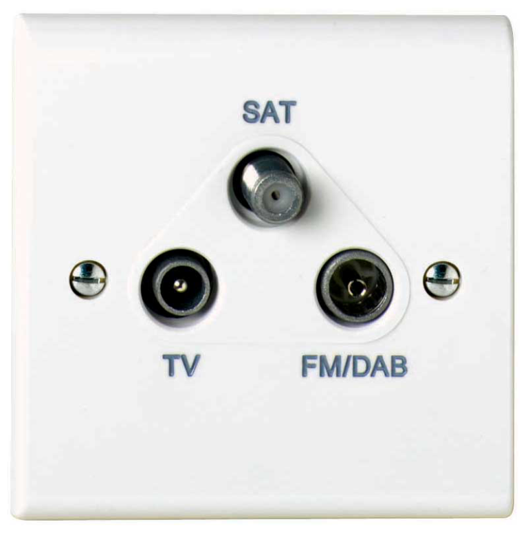 Deta S1340 TV/FM (DAB) Satellite Triplexer Outlet