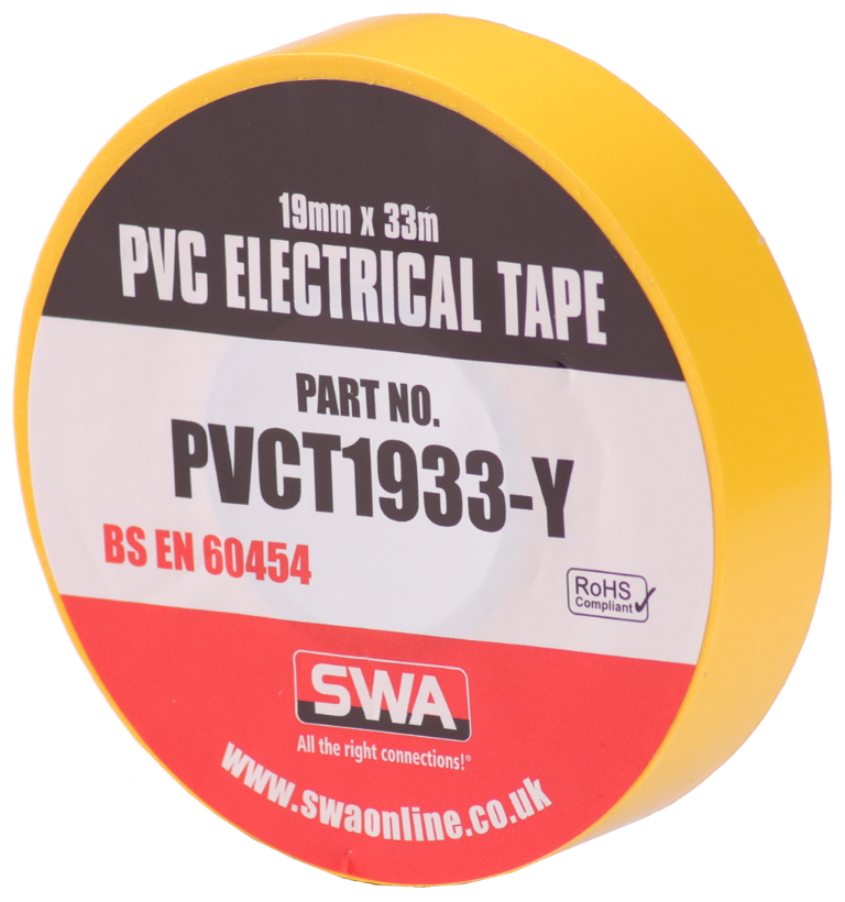 PVC Electrical Insulation Tape 19mm x 33m Yellow