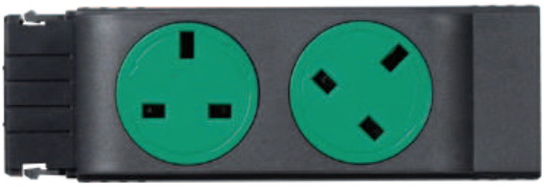 Electrak IAC502R 2 Gang Socket Module Green