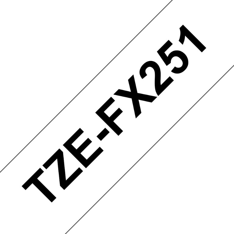 Brother TZFX251 Black on White Gloss Laminated P-touch labelling tape 24mm x 8m