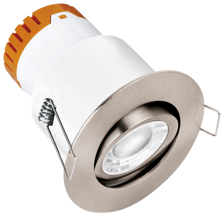 Aurora Adjustable 8W Dimmable Fire Rated LED Downlight - Satin Nickel Cool White