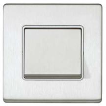 Aspect 1G 20A SP 2 Way Wide Switch Brushed Stainless Steel