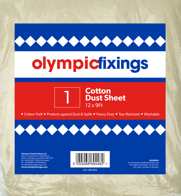 OLYMPIC FIXINGS 251-100-005 COTTON DUST SHEET 12X9