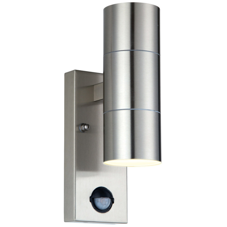 Up/Down Wall Light Stainless Steel With PIR