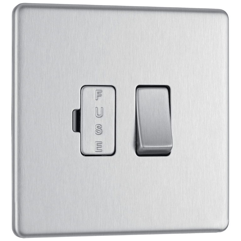 Flat Plate Spur Switch Brushed Steel