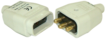 BG Heavy Duty Inline 3 Pin Connector White