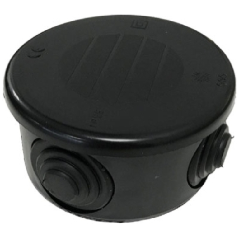 Wiska 665 Weatherproof Round Adaptable Box IP55 Black