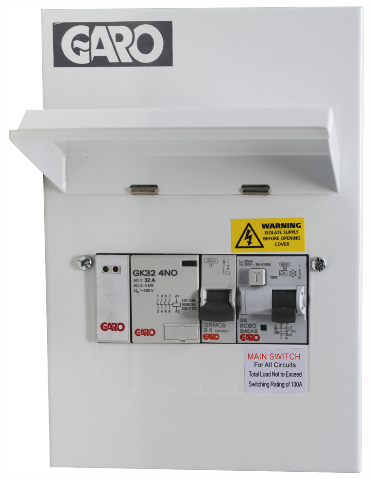 Garo Consumer Unit, MCU Type A RCBO and PME Fault Detection