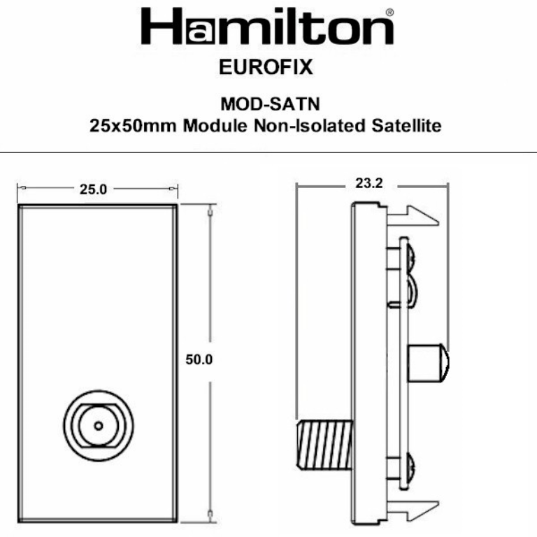 Hamln MOD-SATNW Satellite Socket 1 Gang