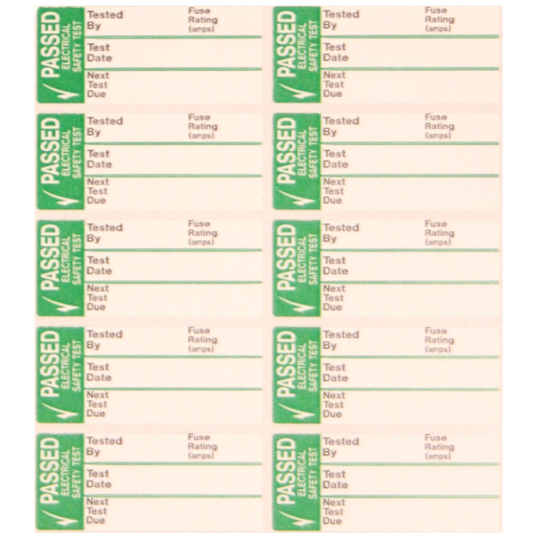 PAT TEST PASS LABELS - SMALL (PACK 50)
