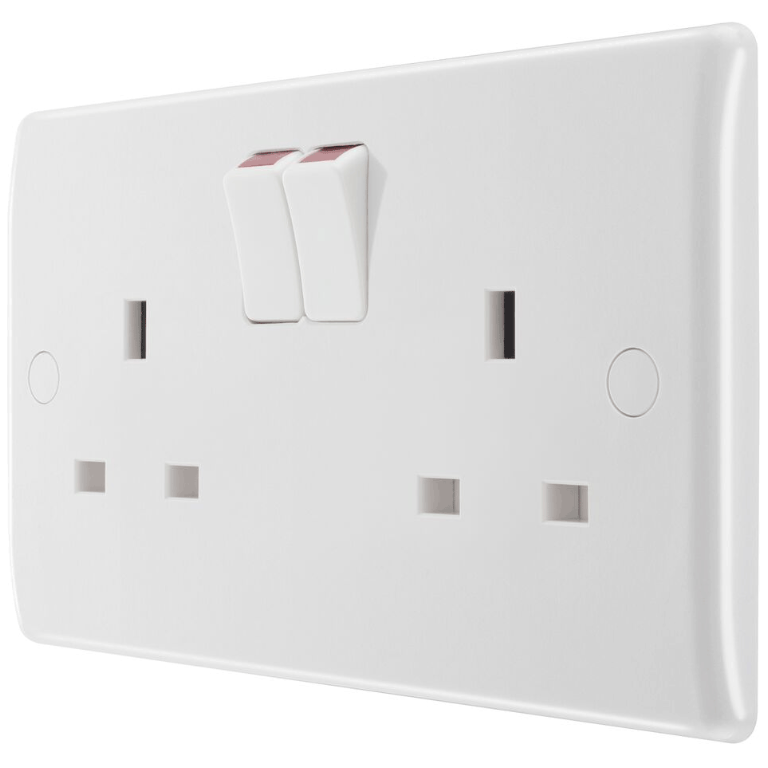 Switched Socket 13A 2 Gang Double Pole