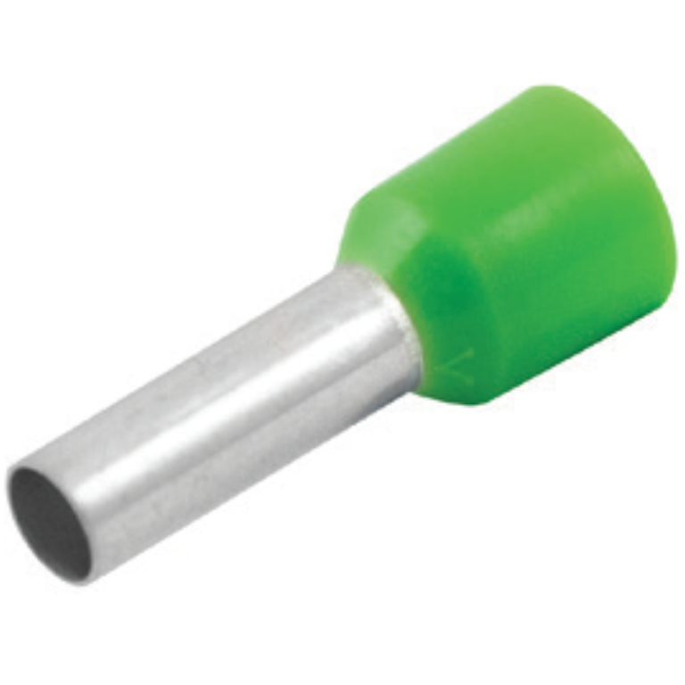 UNICRIMP QBFR6 6.0MM BOOTLACE FERRULE INSULATED - GREEN (PACK 100)