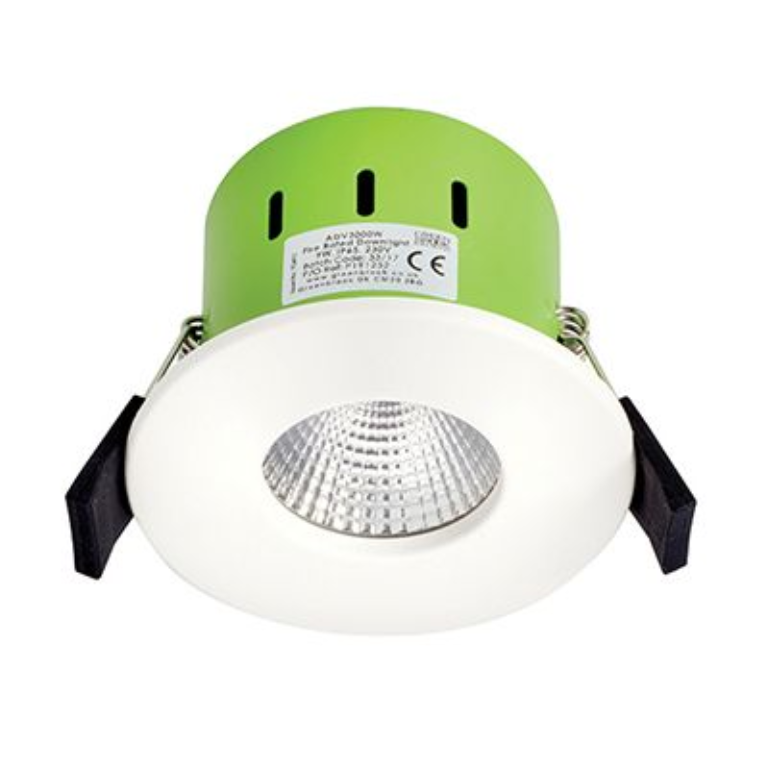 Greenbrook Vela Advance Fixed IP65 Dimmable LED Fire Rated Downlight - White - Cool White