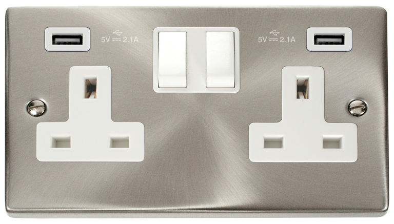 Click VPSC780WH Socket 2G Swd & USB 13A
