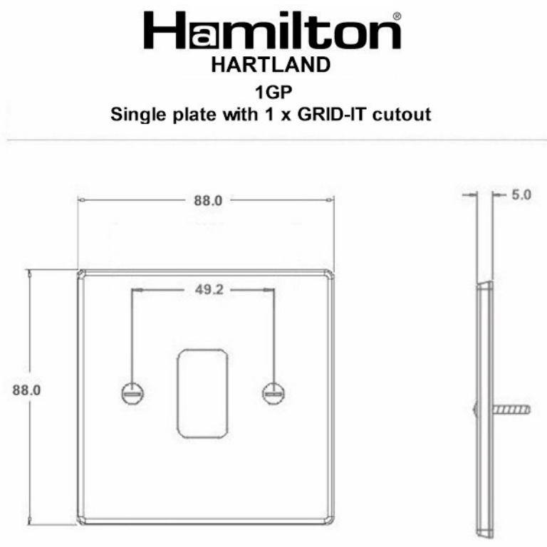 Hamln 741GP Aperture Plate 1G c/w Grid