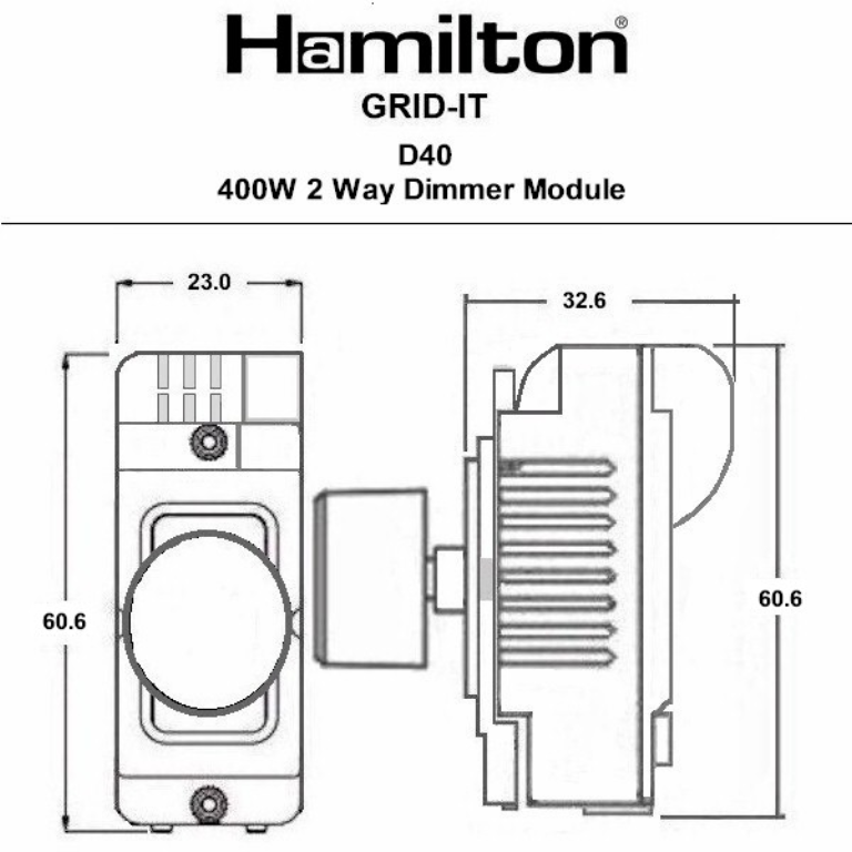 Hamln ID40WH Dimmer Insert 2 Way 400W