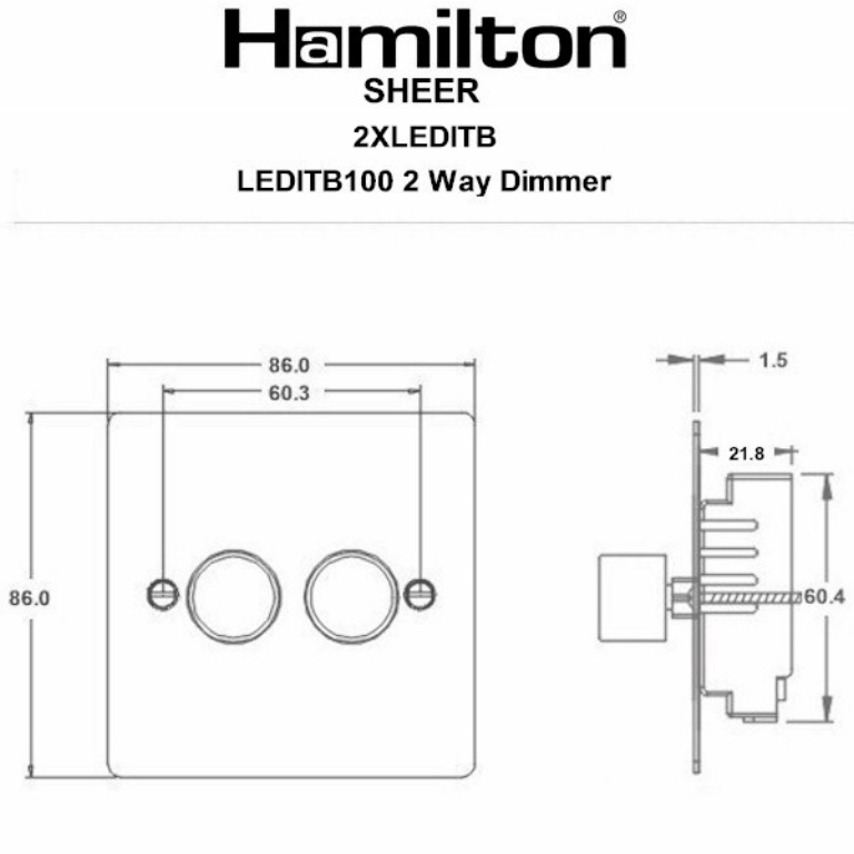 Hamln 842XLEDITB100 Dimmer Switch 2G