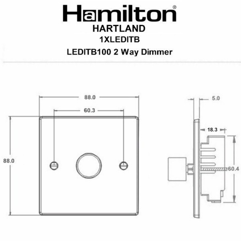 HamIlton Hartland 741XLEDITB100 Dimmer Switch 1G Satin Steel