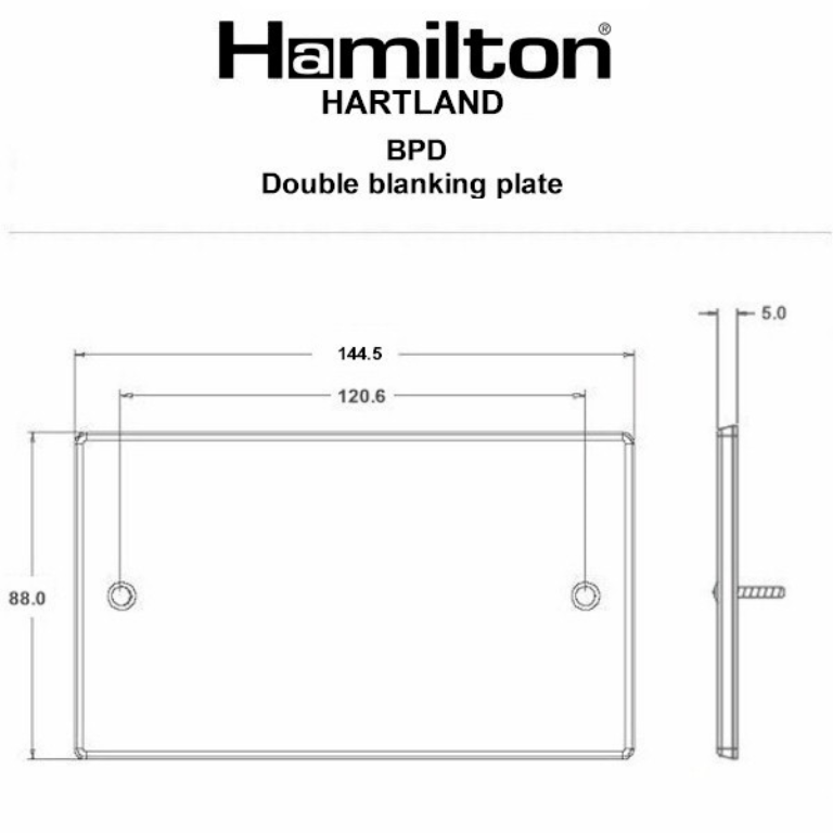 Hamilton Hartland Satin Stainless Double Blank Plate