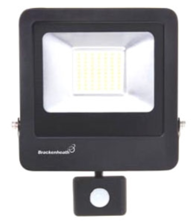 Brackenheath N6341 LED Floodlight & PIR 50W Black
