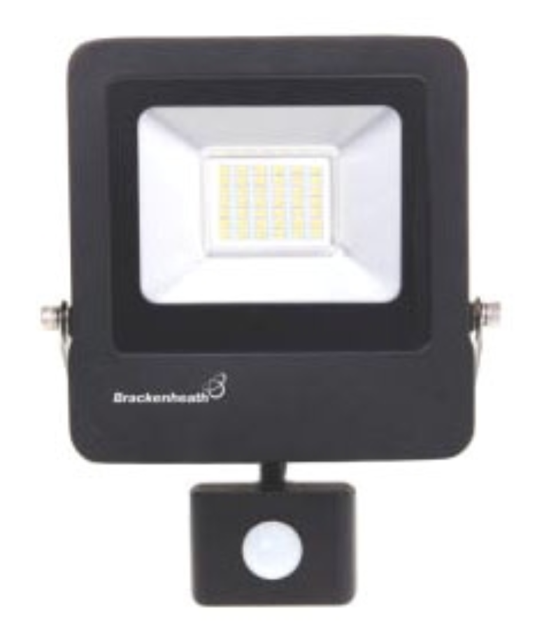 Brackenheath N6321 LED Floodlight & PIR 20W Black