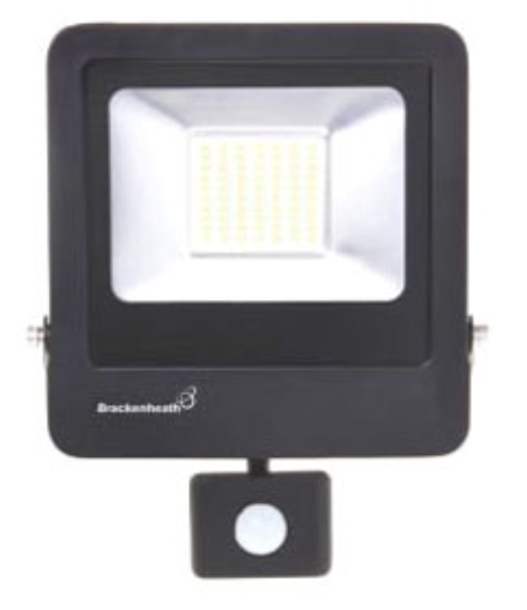 Brackenheath N6331 LED Floodlight & PIR 30W Black