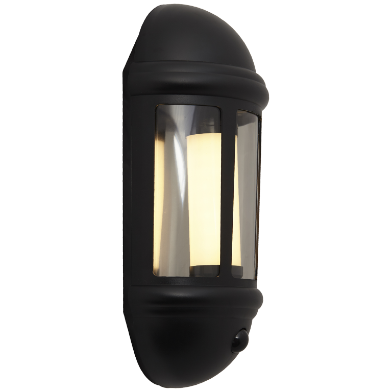 Latina LED Half Lantern with PIR 8W Black